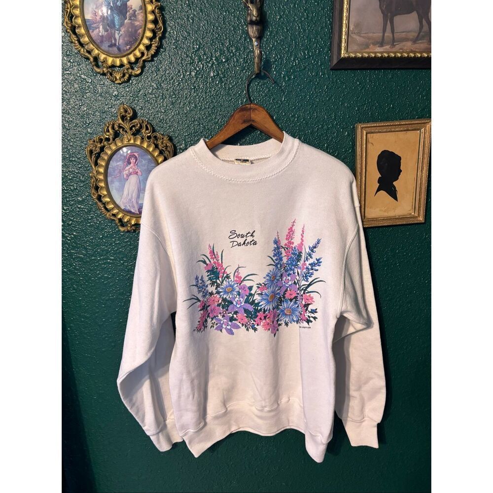 Vintage South Dakota AOP Flower Crewneck Size Large